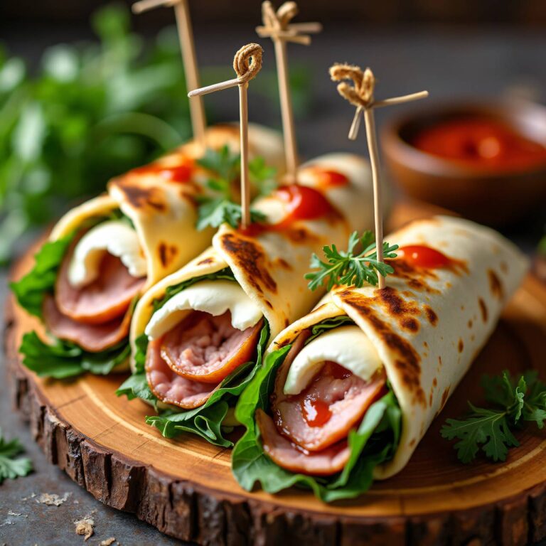 Fleisch-Mozzarella-Wraps Rezept