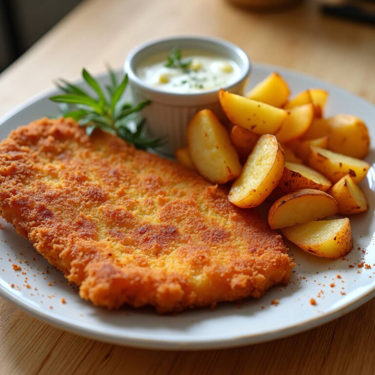 Fleischkäse-Schnitzel mit Tartarsauce Rezept