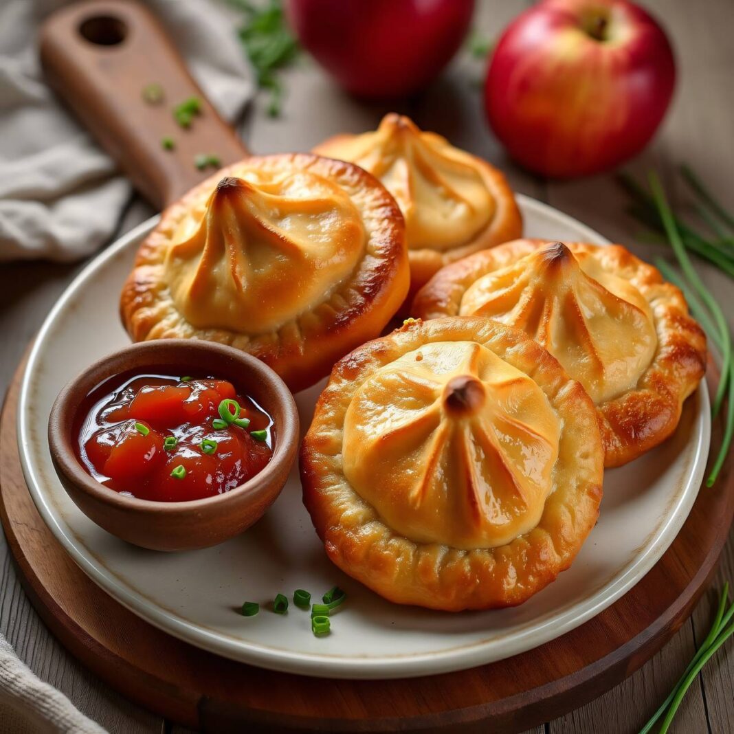 Fleischkrapfen mit Apfel-Ketchup Rezept Fleischkrapfen mit Apfel-Ketchup Rezept