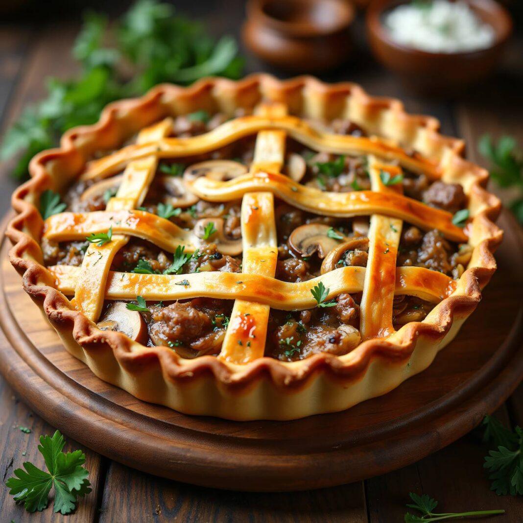 Fleischpastete mit Champignons Rezept Fleischpastete mit Champignons Rezept