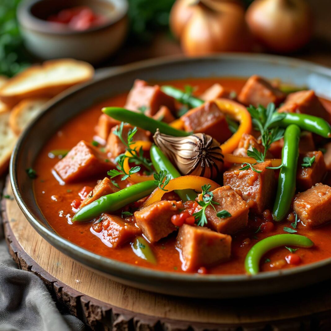 Fleischragout mit Bohnen Rezept Fleischragout mit Bohnen Rezept