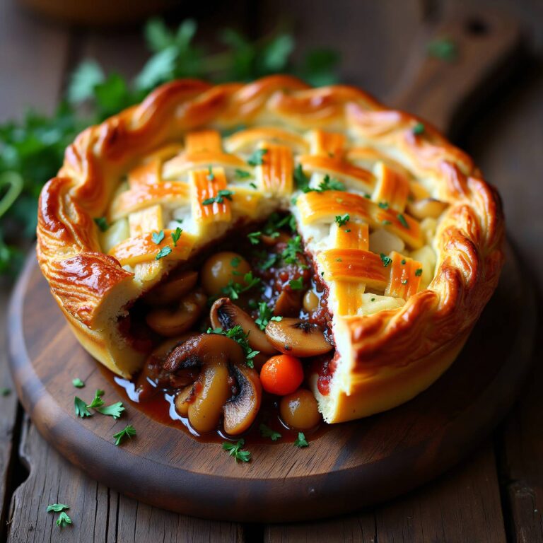 Fleischragout unter der Teigkruste Rezept