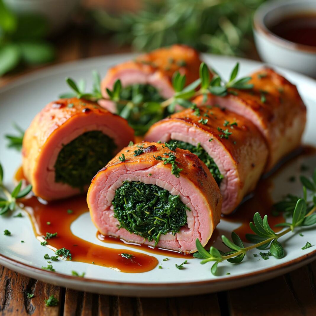 Fleischvögel mit grüner Füllung Rezept Fleischvögel mit grüner Füllung Rezept