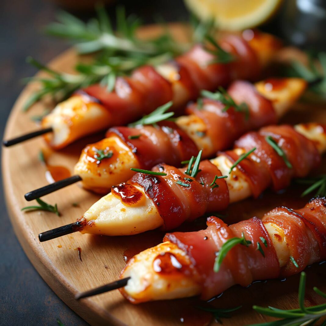 Forellen-Spieße mit Speck Rezept Forellen-Spieße mit Speck Rezept