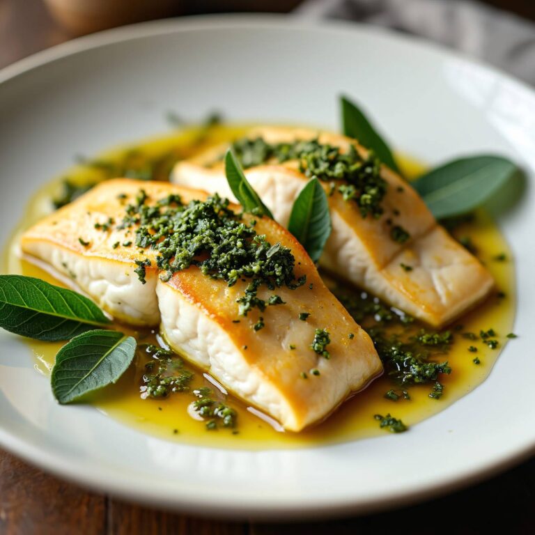 Forellenfilets in Weißwein mit Salbeibutter-Sauce Rezept