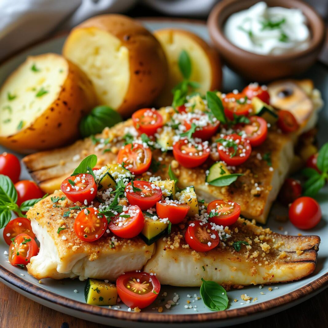 Forellenfilets mit Gemüsehaube Rezept Forellenfilets mit Gemüsehaube Rezept