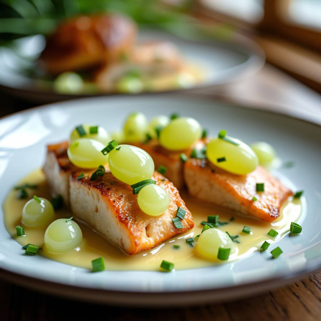 Forellenfilets mit weißen Trauben Rezept Forellenfilets mit weißen Trauben Rezept