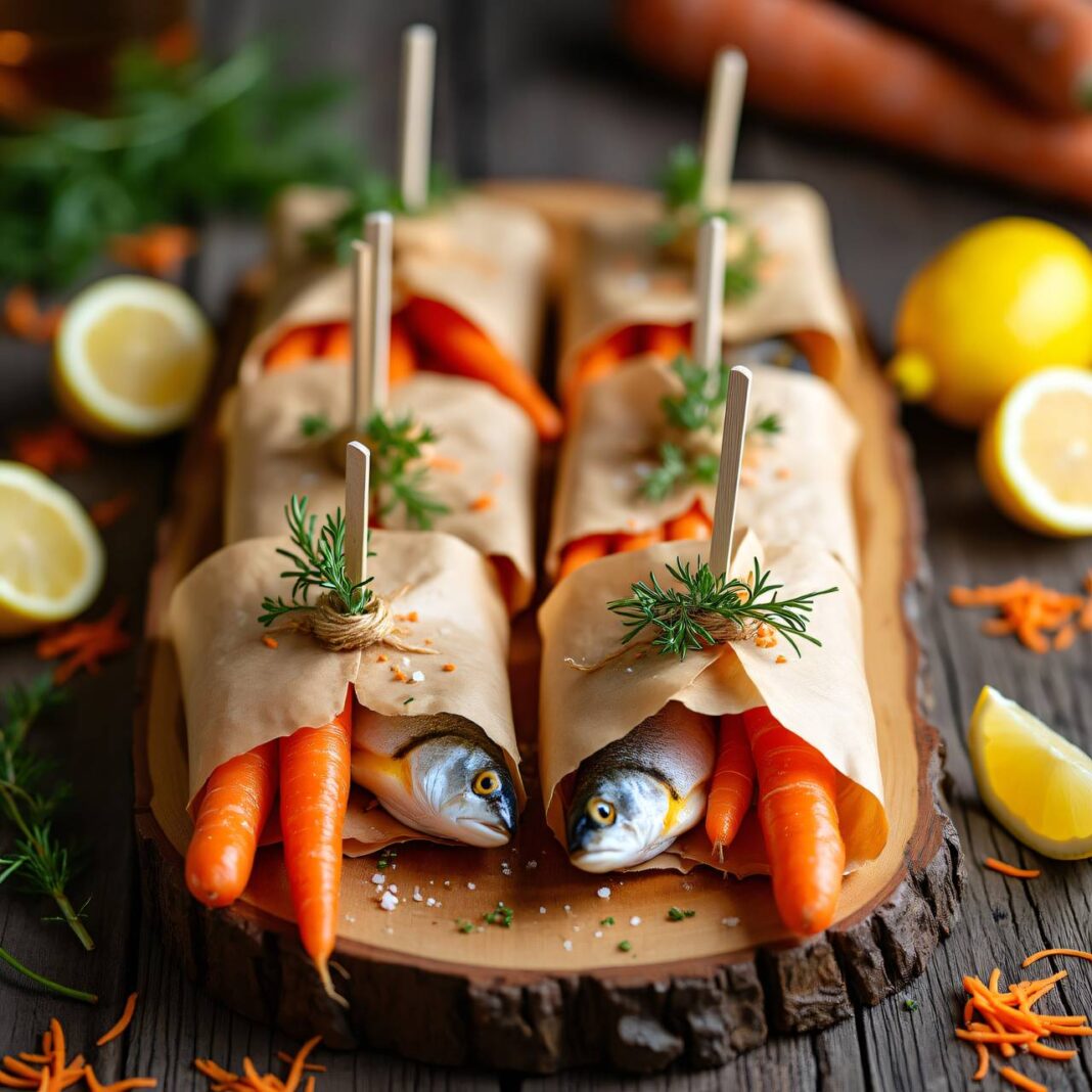 Forellenpäckli mit Karotten Rezept Forellenpäckli mit Karotten Rezept