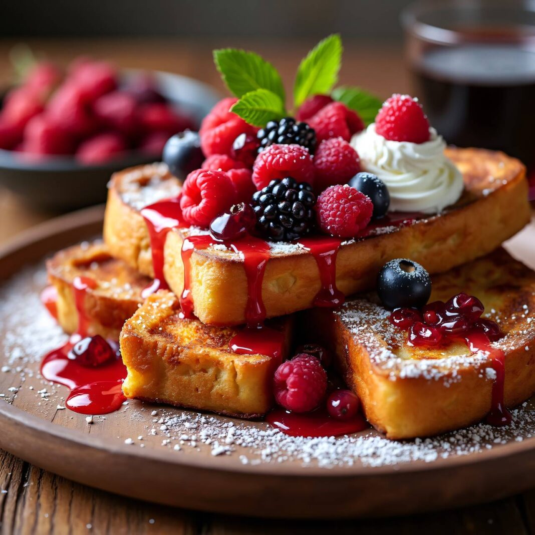 French Toast vom Grill mit Beeren Rezept French Toast vom Grill mit Beeren Rezept