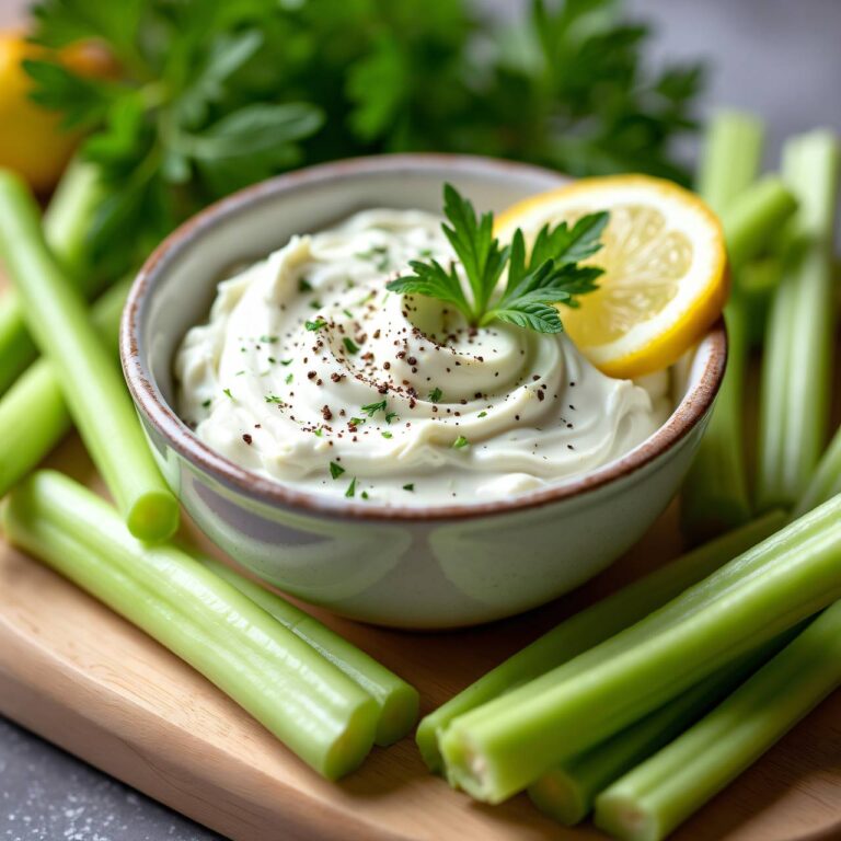 Frischkäse-Dip mit Stangensellerie Rezept