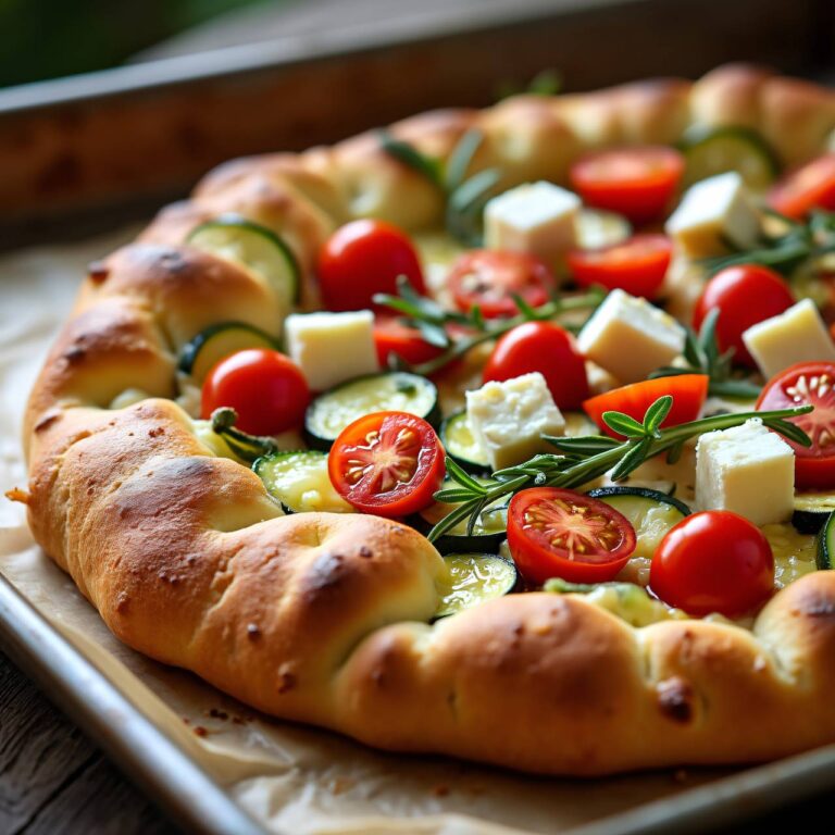 Frischkäse-Gemüse-Focaccia Rezept