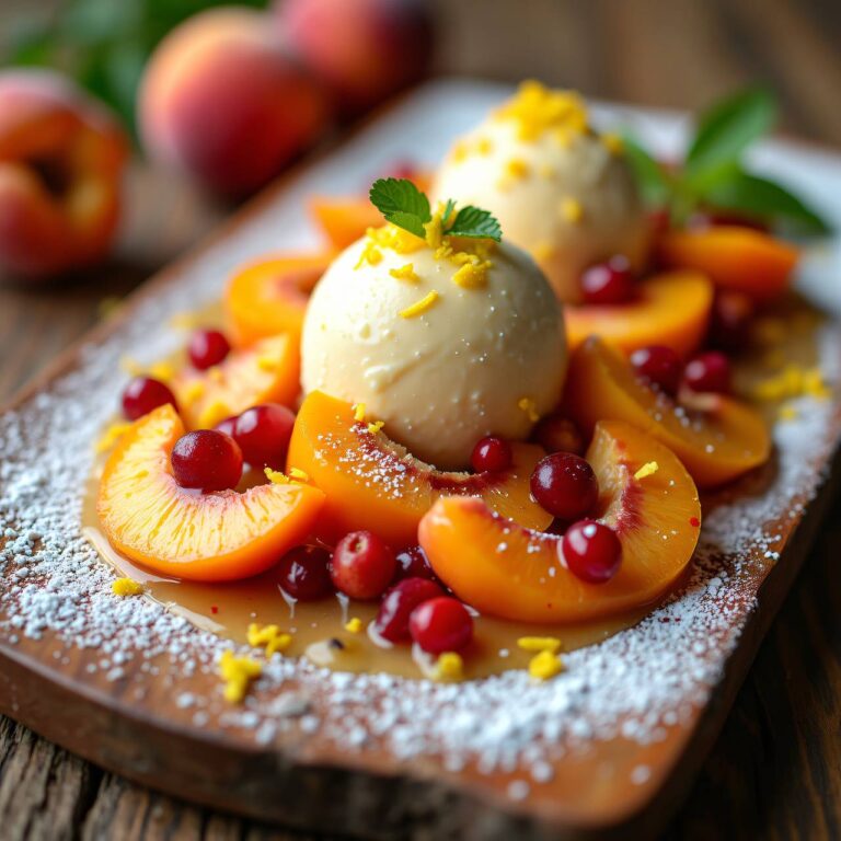 Frozen Yogurt mit Aprikosensalat Rezept