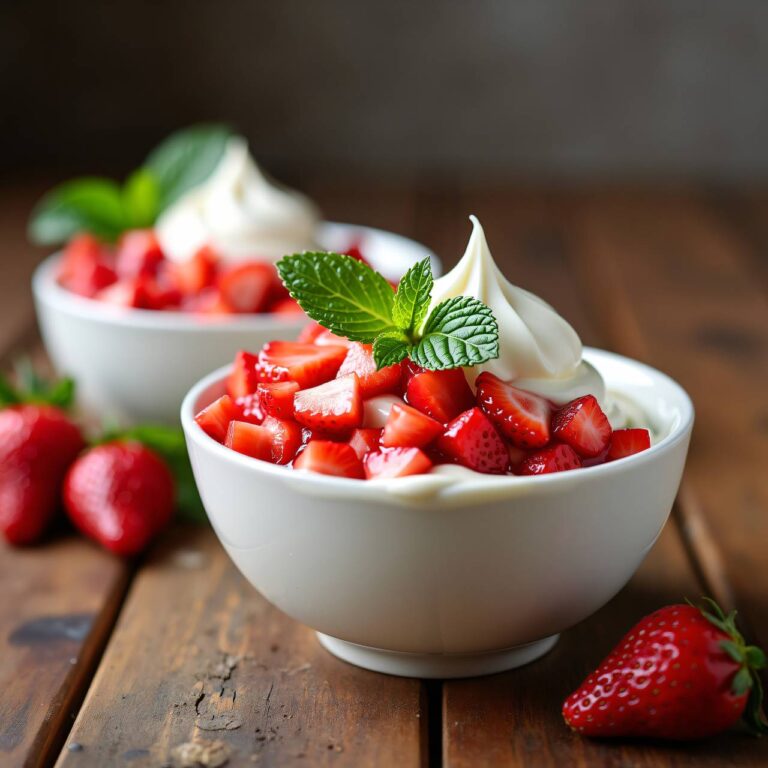 Frozen Yogurt mit Erdbeer-Topping Rezept