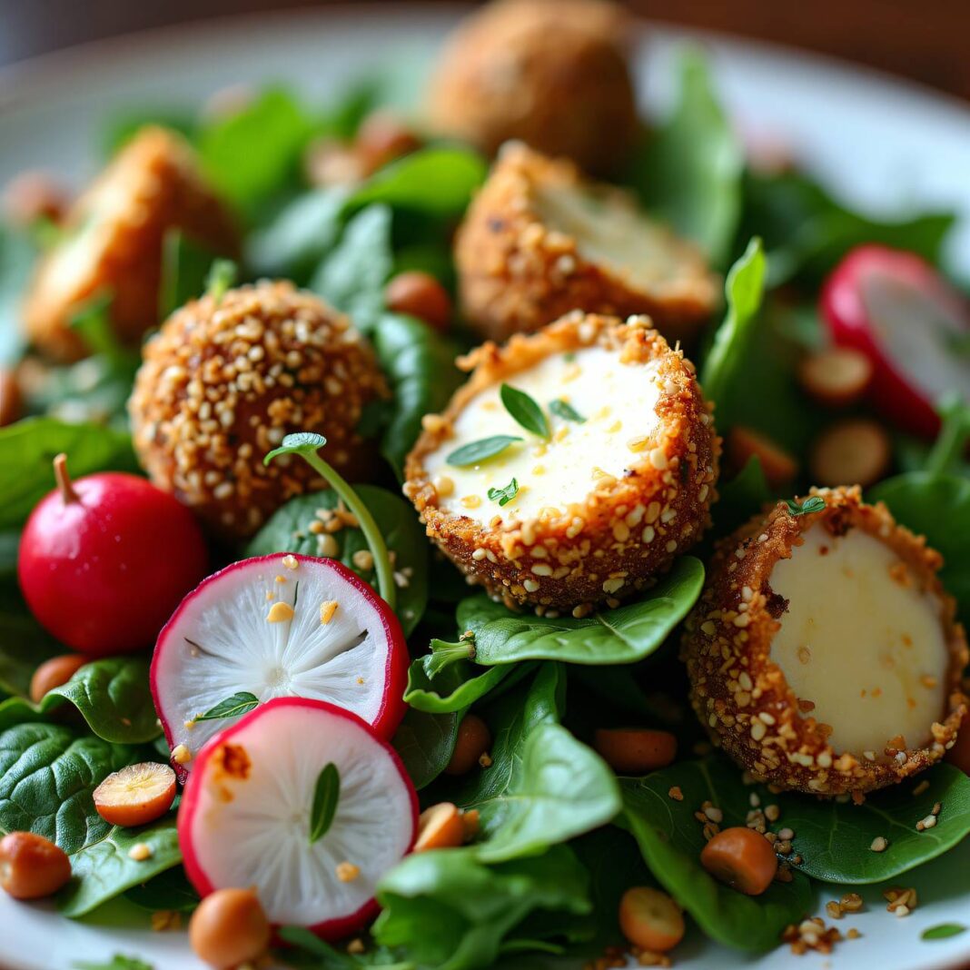 Frühlingssalat mit Käse-Trüffeln Rezept Frühlingssalat mit Käse-Trüffeln Rezept