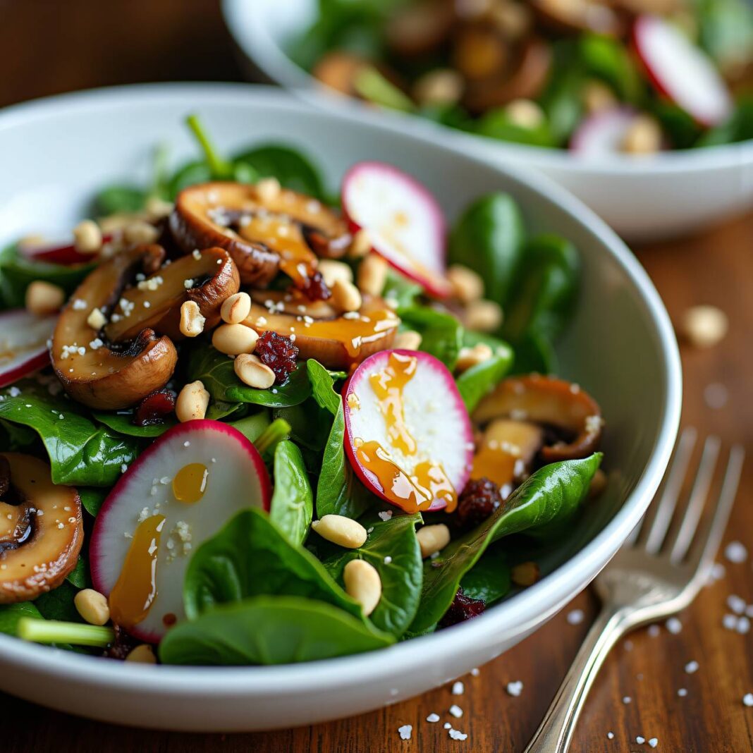 Frühlingssalat mit Pilzen und Honigsauce Rezept Frühlingssalat mit Pilzen und Honigsauce Rezept