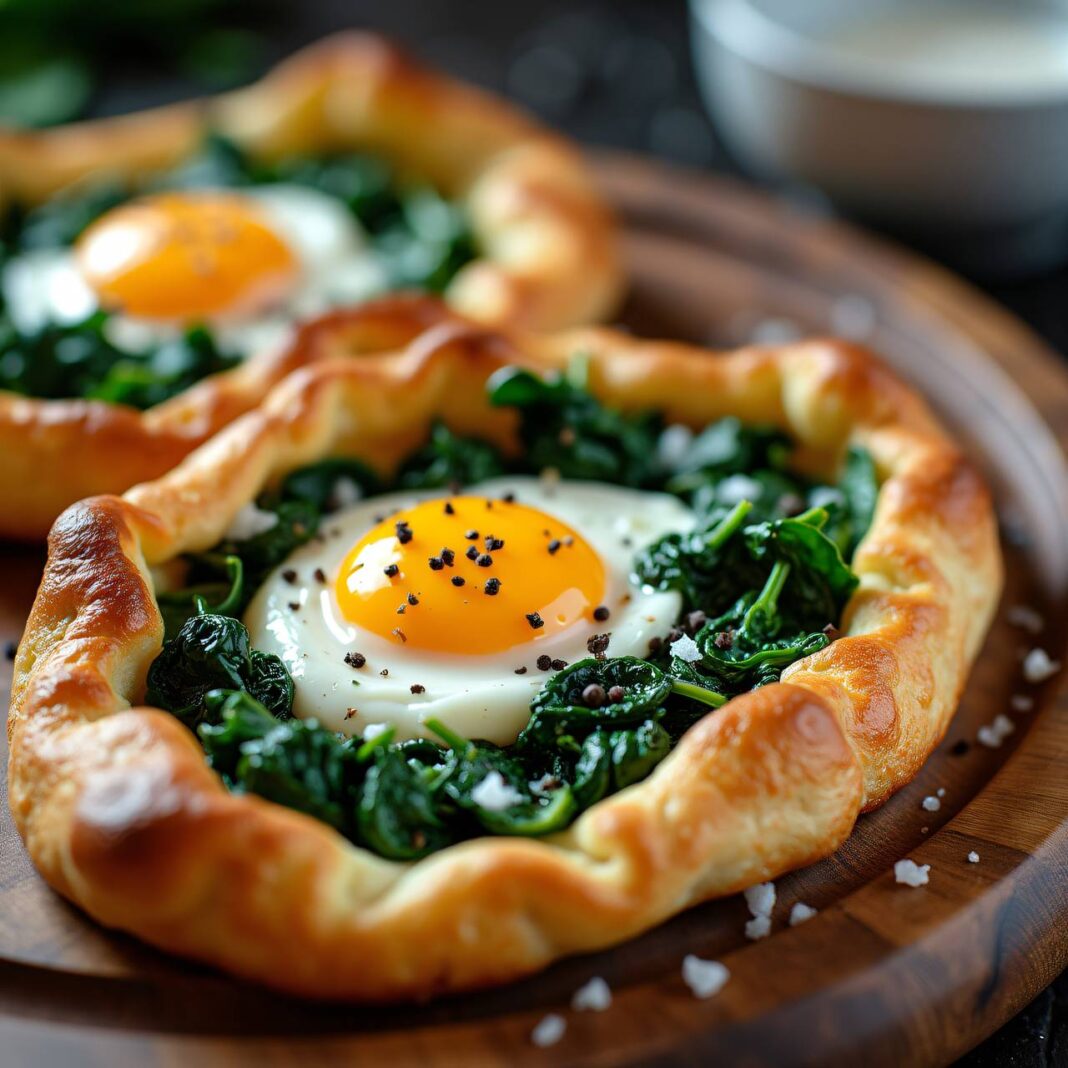 Galettes mit Ricotta, Ei und Spinat Rezept Galettes mit Ricotta, Ei und Spinat Rezept