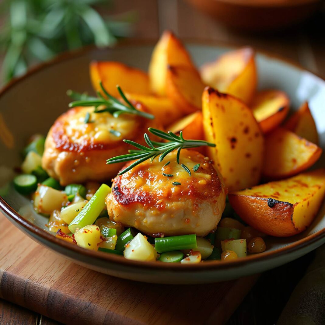 Gebackene Hühnerherzen mit würzigen Kartoffelschnitzen Rezept Gebackene Hühnerherzen mit würzigen Kartoffelschnitzen Rezept