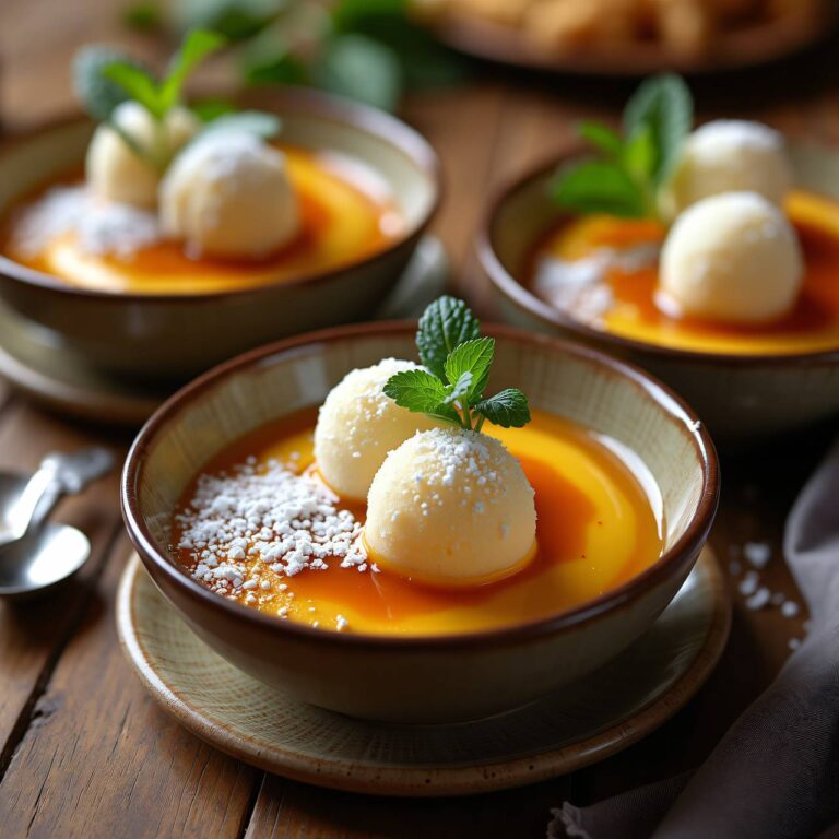 Gebrannte Crème mit Krapfen Rezept