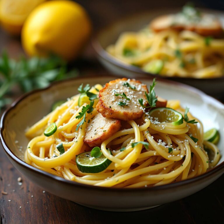 Gebratene Zitronenudeln mit Endivien Rezept