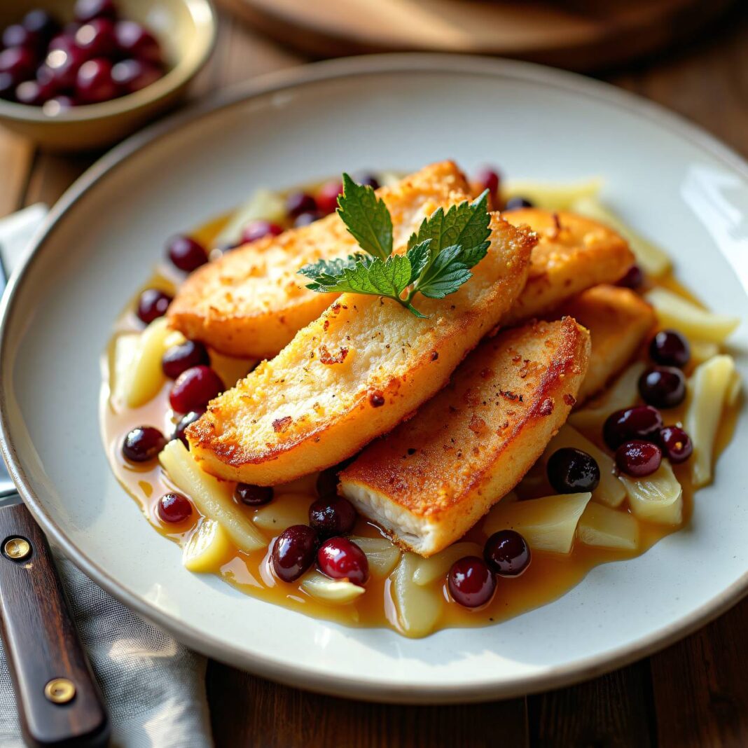 Gebratener Zander auf Sauerkraut Rezept Gebratener Zander auf Sauerkraut Rezept