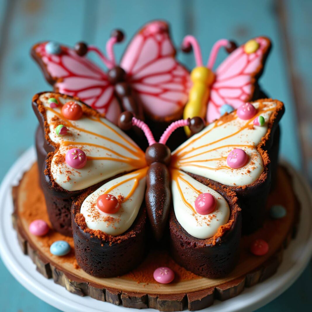 Geburtstagskuchen mit Schmetterlingen Rezept Geburtstagskuchen mit Schmetterlingen Rezept