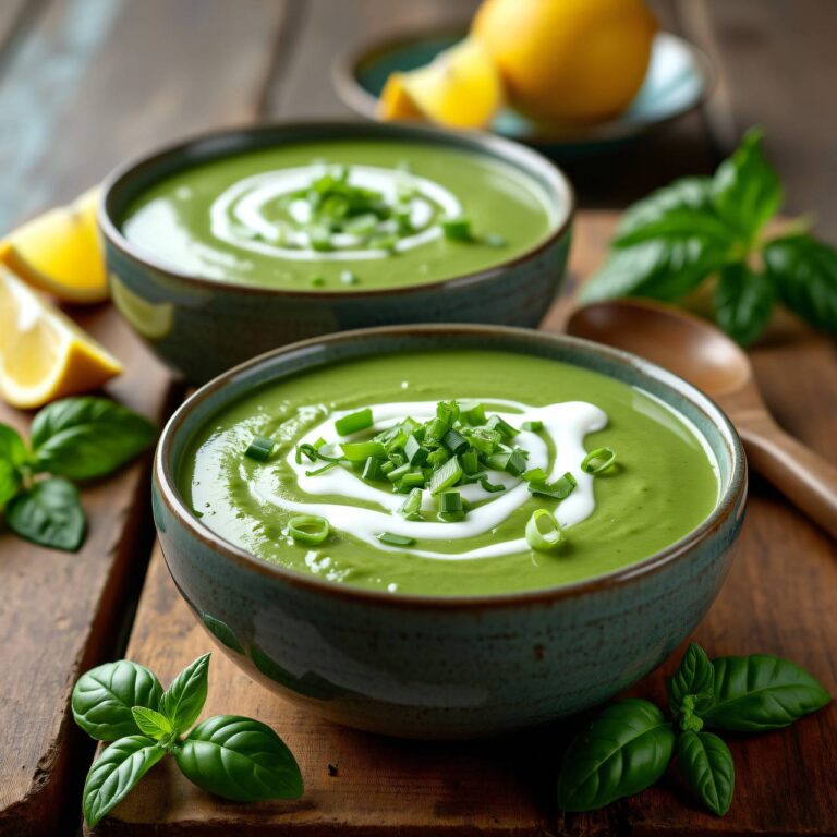 Geeiste Basilikum-Sauermilch-Suppe Rezept