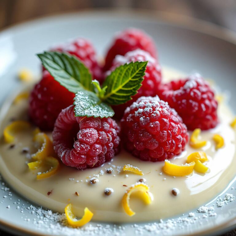 Geeiste Himbeeren mit Mohn-Zitronen-Sauce Rezept