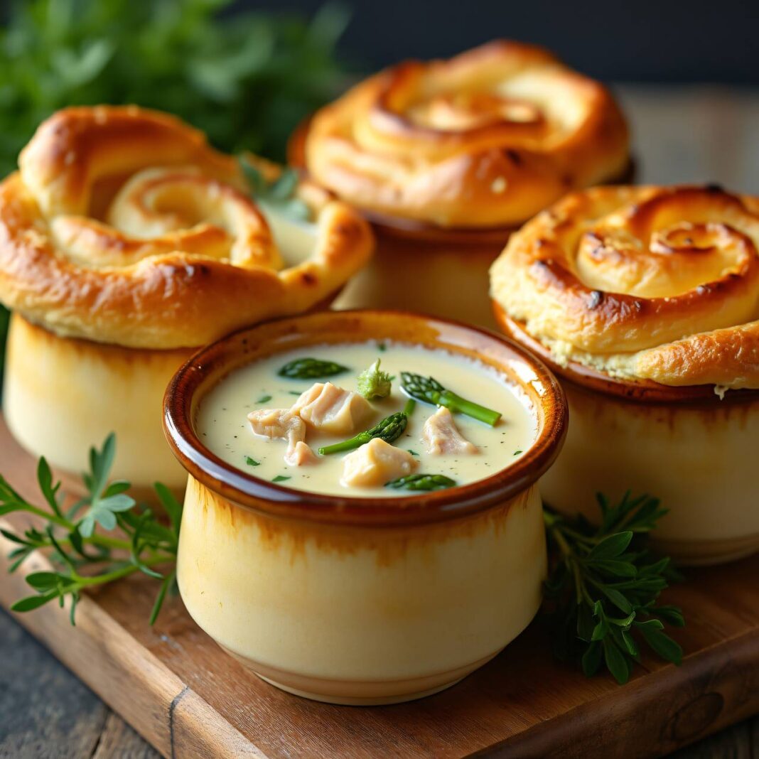 Geflügel-Cremesuppe mit Blätterteighaube Rezept Geflügel-Cremesuppe mit Blätterteighaube Rezept