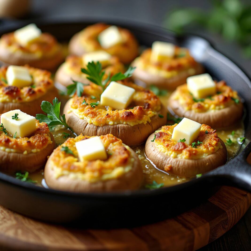 Gefüllte Champignons mit Polenta Rezept Gefüllte Champignons mit Polenta Rezept