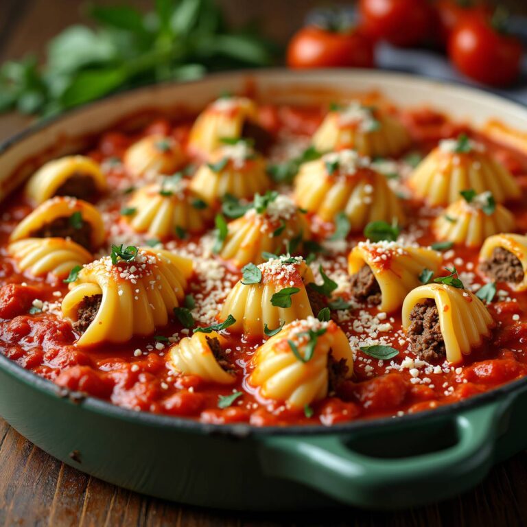 Gefüllte Conchiglioni mit Hackfleisch Rezept