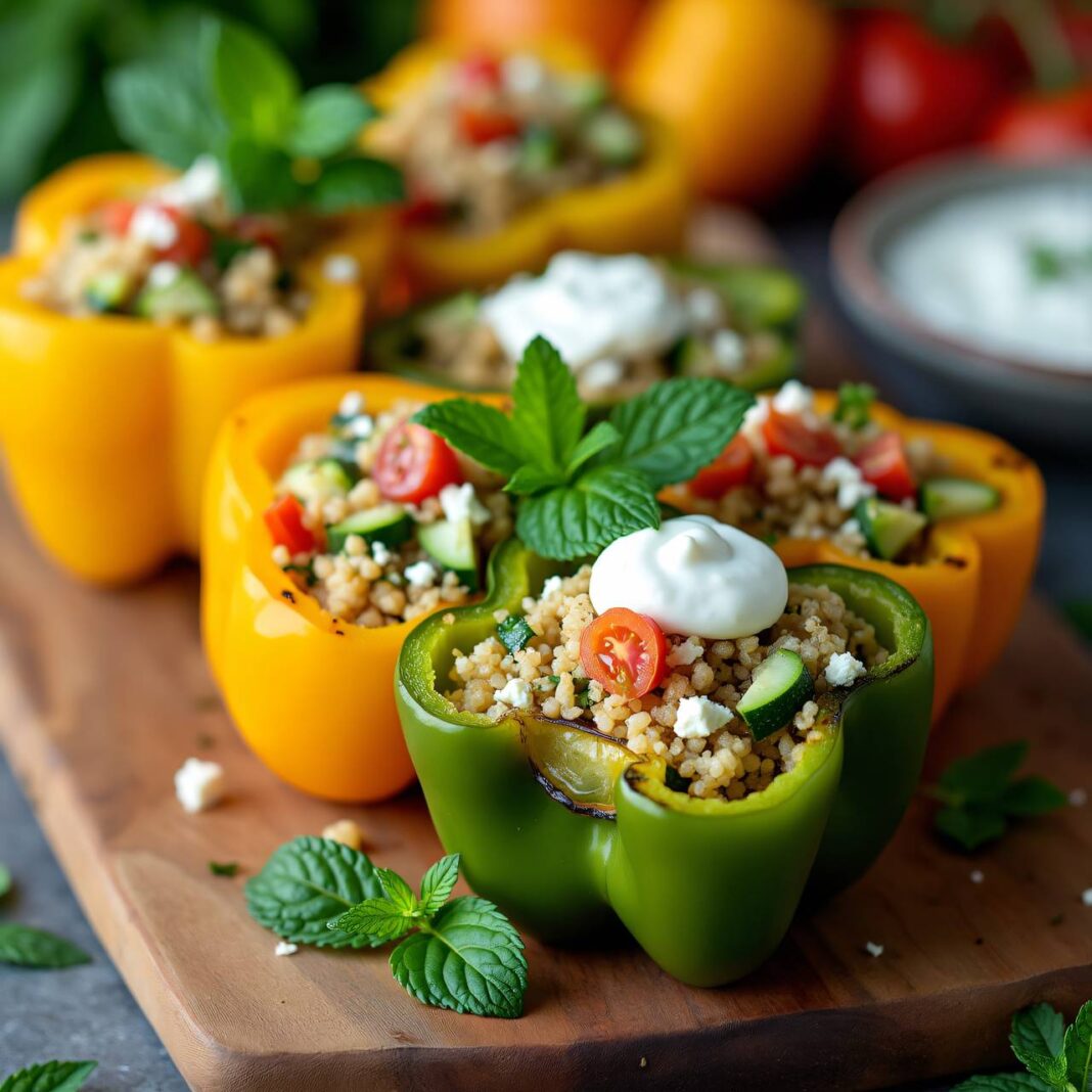 Gefüllte Couscous-Paprika vom Grill Rezept Gefüllte Couscous-Paprika vom Grill Rezept