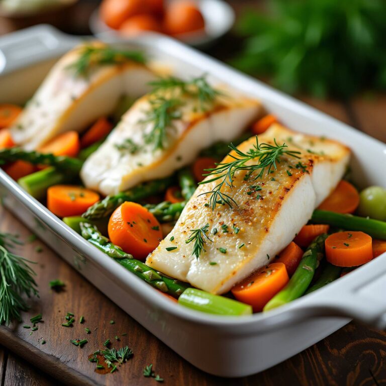 Gefüllte Fischfilets auf Gemüsebett Rezept