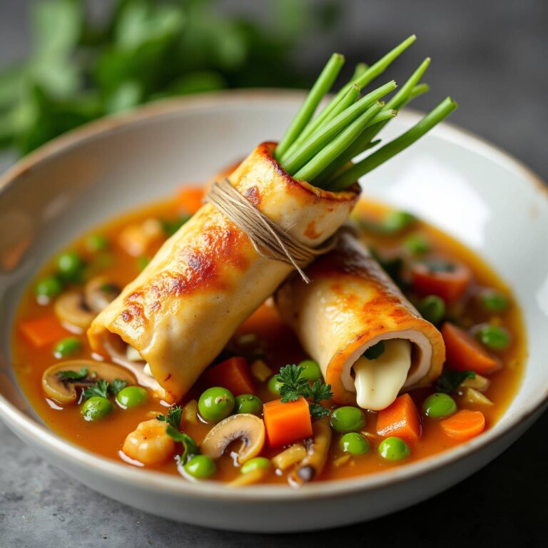 Gefüllte Hühnerröllchen mit Gemüsecurry Rezept