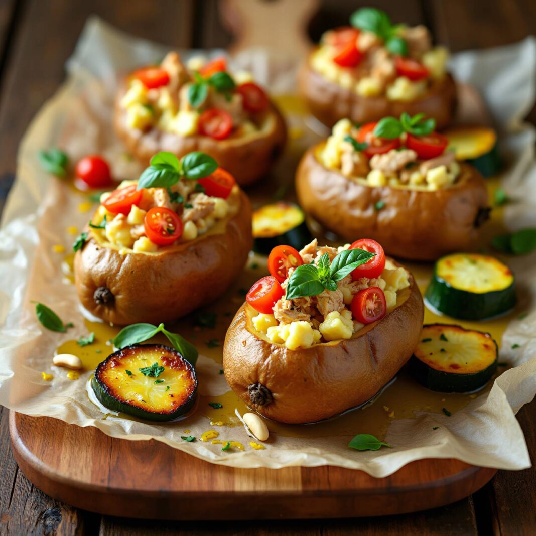 Gefüllte Kartoffeln mit Gemüse Rezept Gefüllte Kartoffeln mit Gemüse Rezept