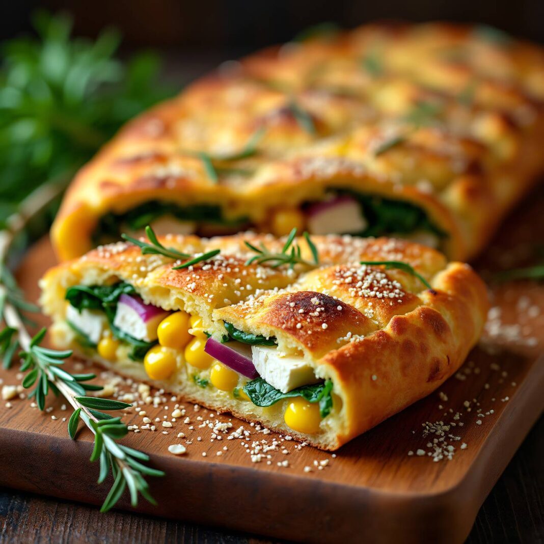 Gefüllte Mais-Focaccia Rezept Gefüllte Mais-Focaccia Rezept