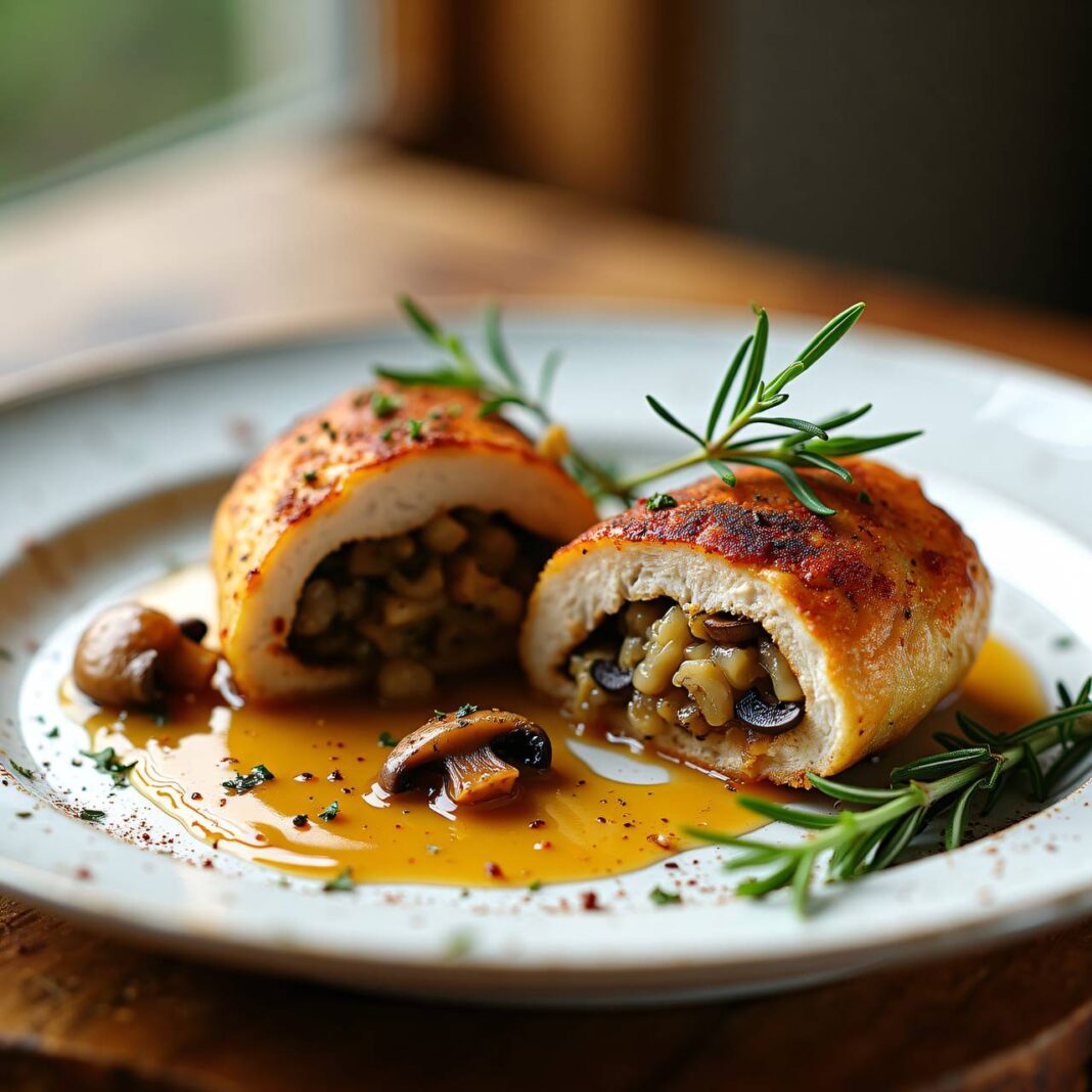 Gefüllte Pilz-Hühnerbrust Rezept Gefüllte Pilz-Hühnerbrust Rezept