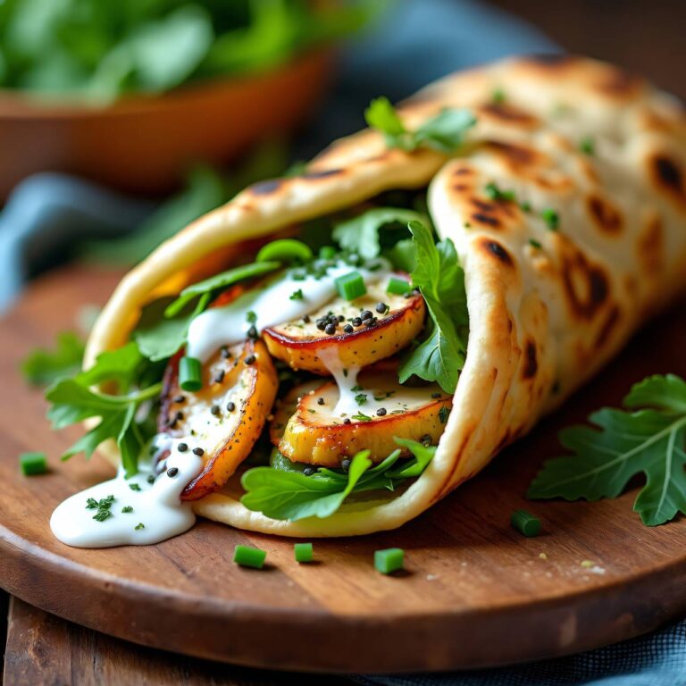 Gefüllte Pita mit Hühnerbrust und Kohlrabi Rezept