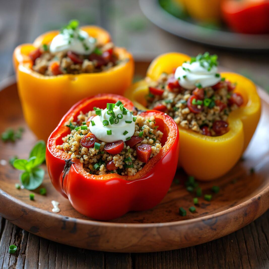 Gefüllte Quinoa-Paprika Rezept Gefüllte Quinoa-Paprika Rezept
