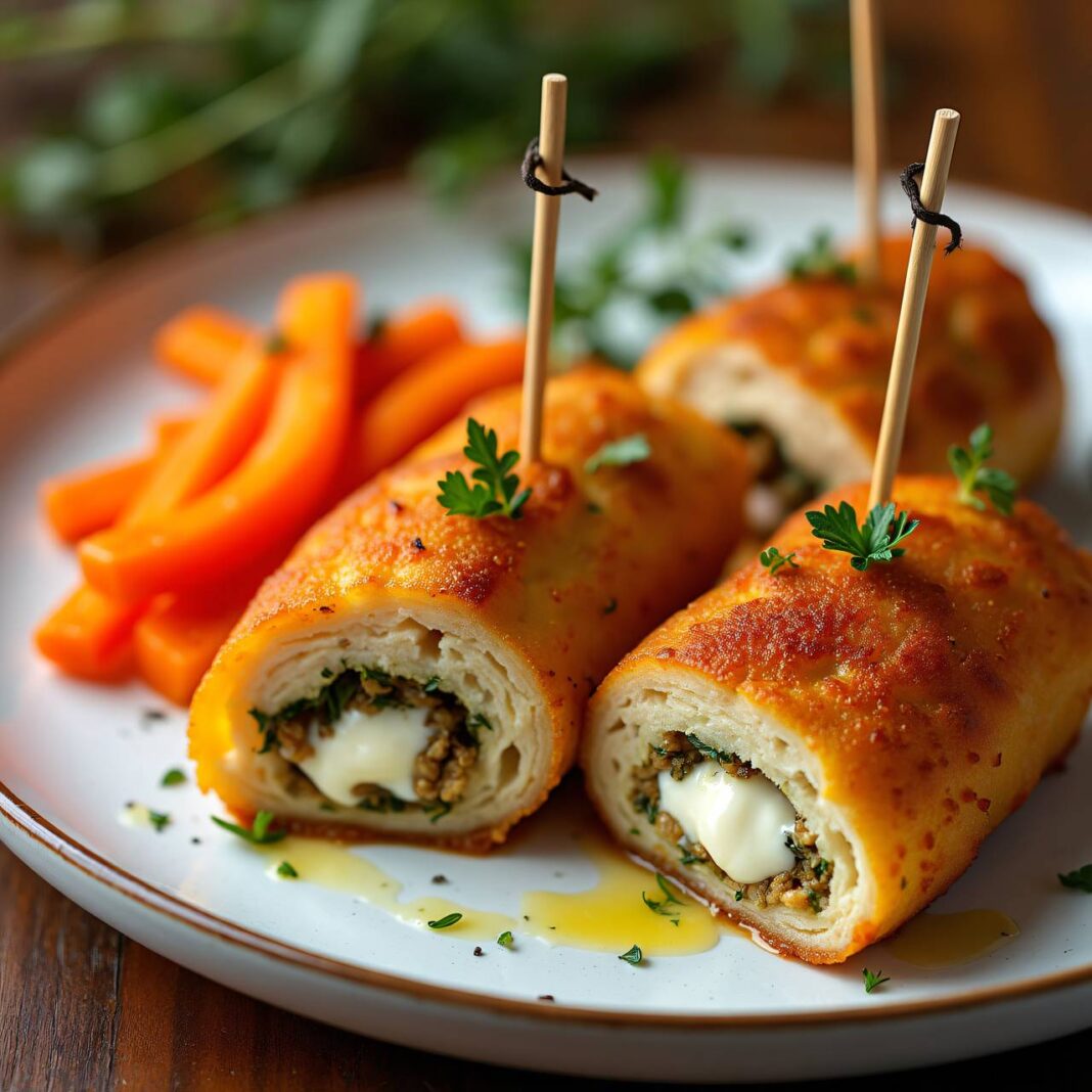 Gefüllte Schnitzel mit Karotten Rezept Gefüllte Schnitzel mit Karotten Rezept