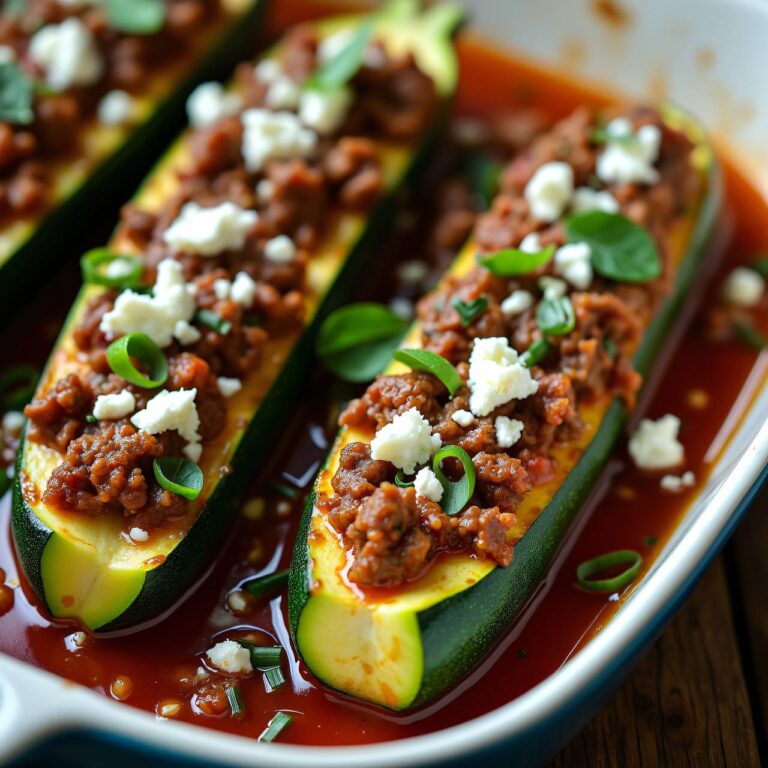 Gefüllte Zucchini mit Hackfleisch (Low Carb) Rezept