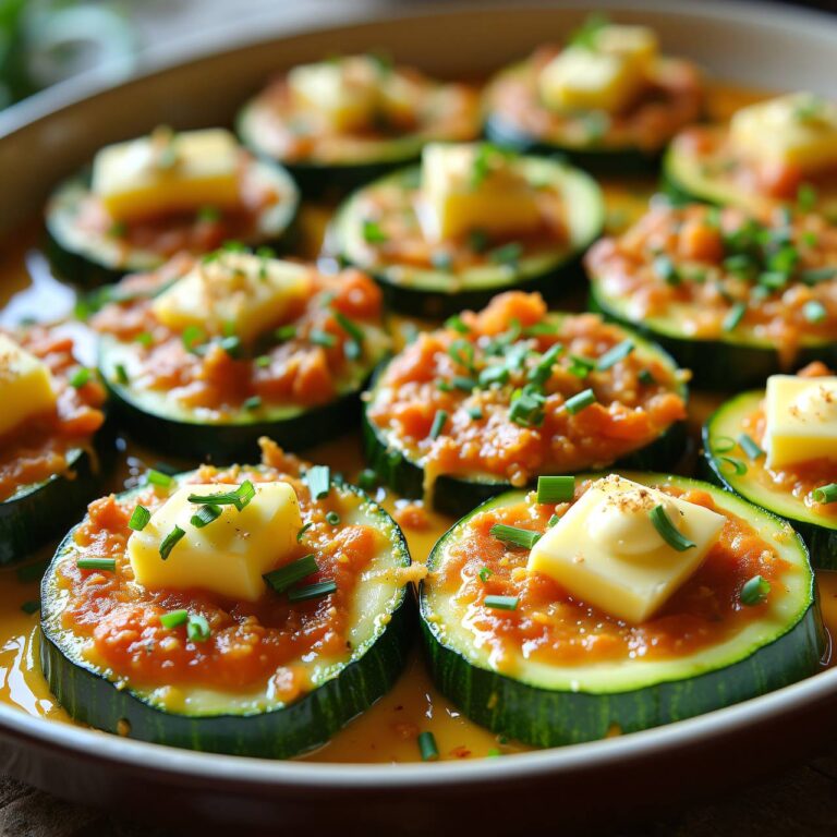 Gefüllte Zucchinirädchen (Low Carb) Rezept