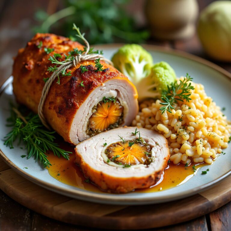Gefüllter Braten mit Nuss-Risotto Rezept