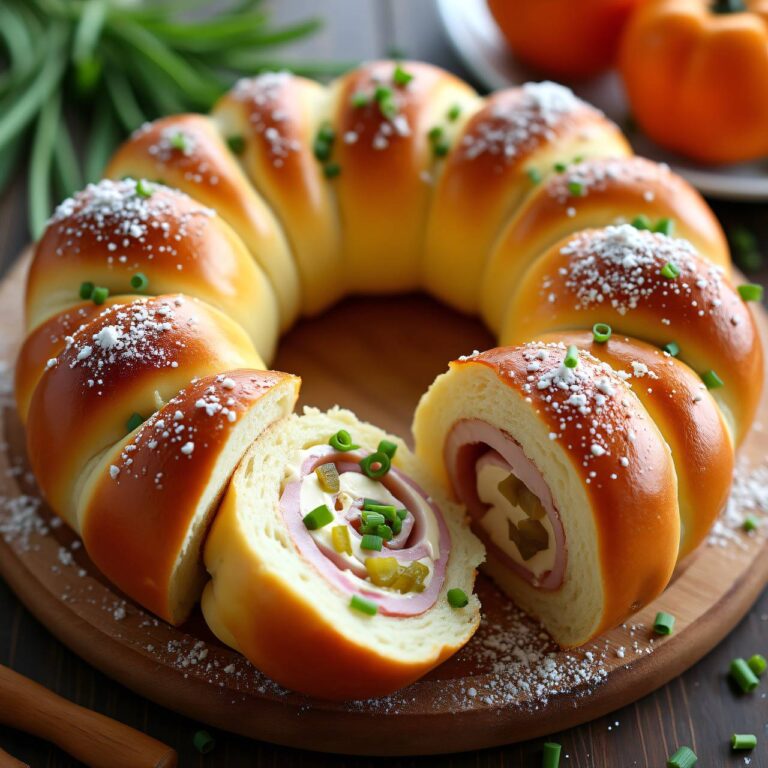 Gefüllter Brötchenkranz mit Schinkenmousse Rezept