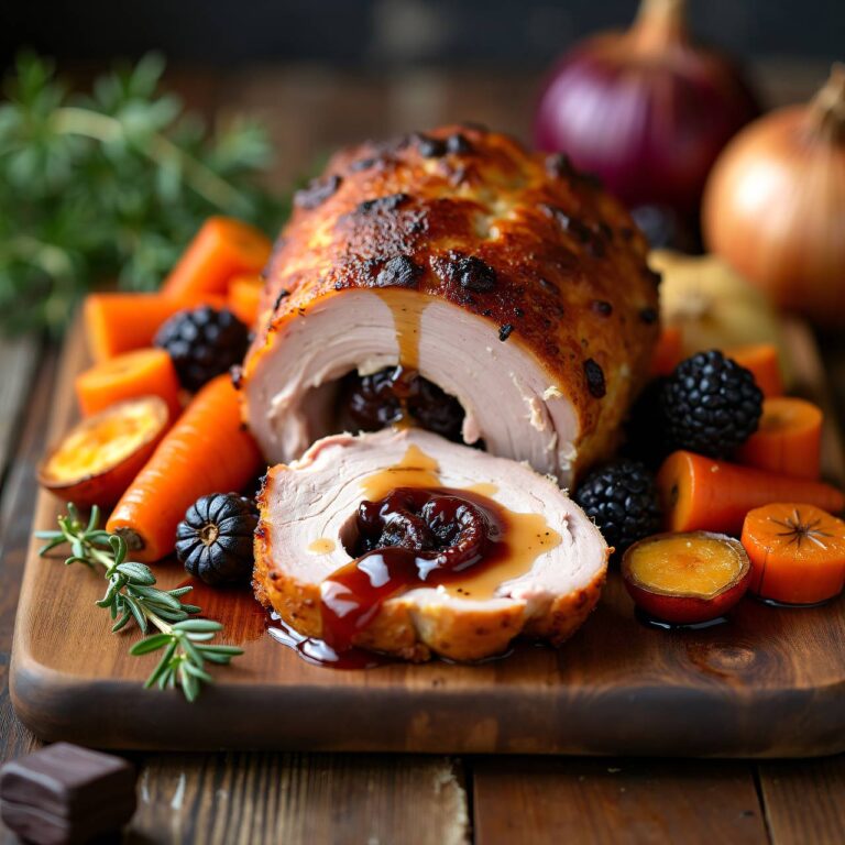 Gefüllter Schweinshals mit Dörrpflaumen Rezept