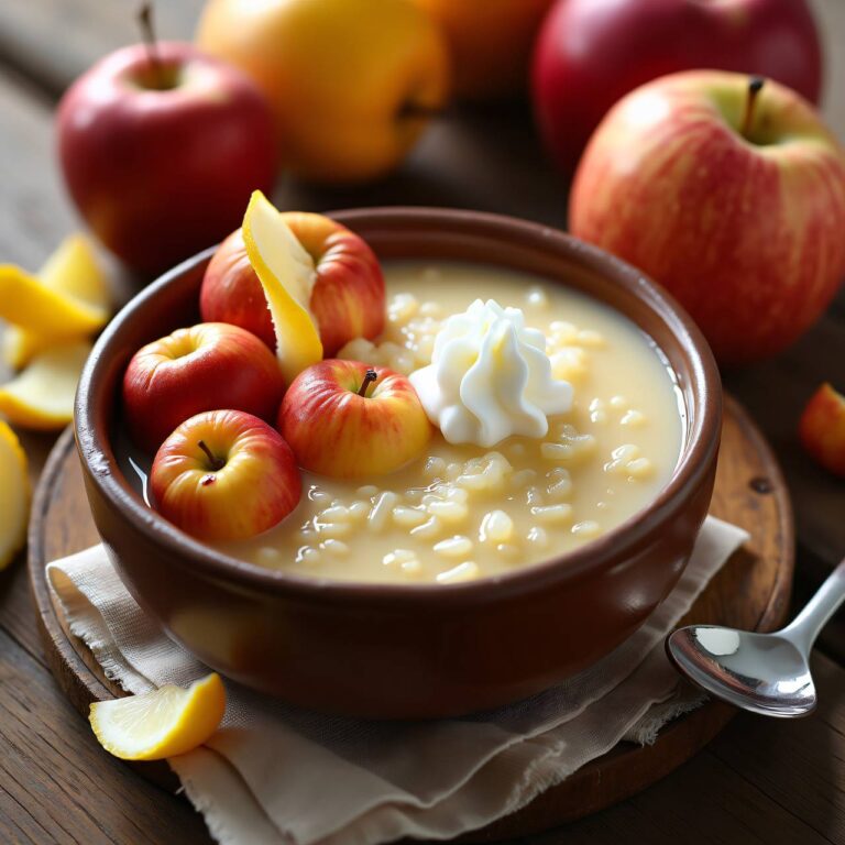Gekochte Äpfel mit Milchreis Rezept
