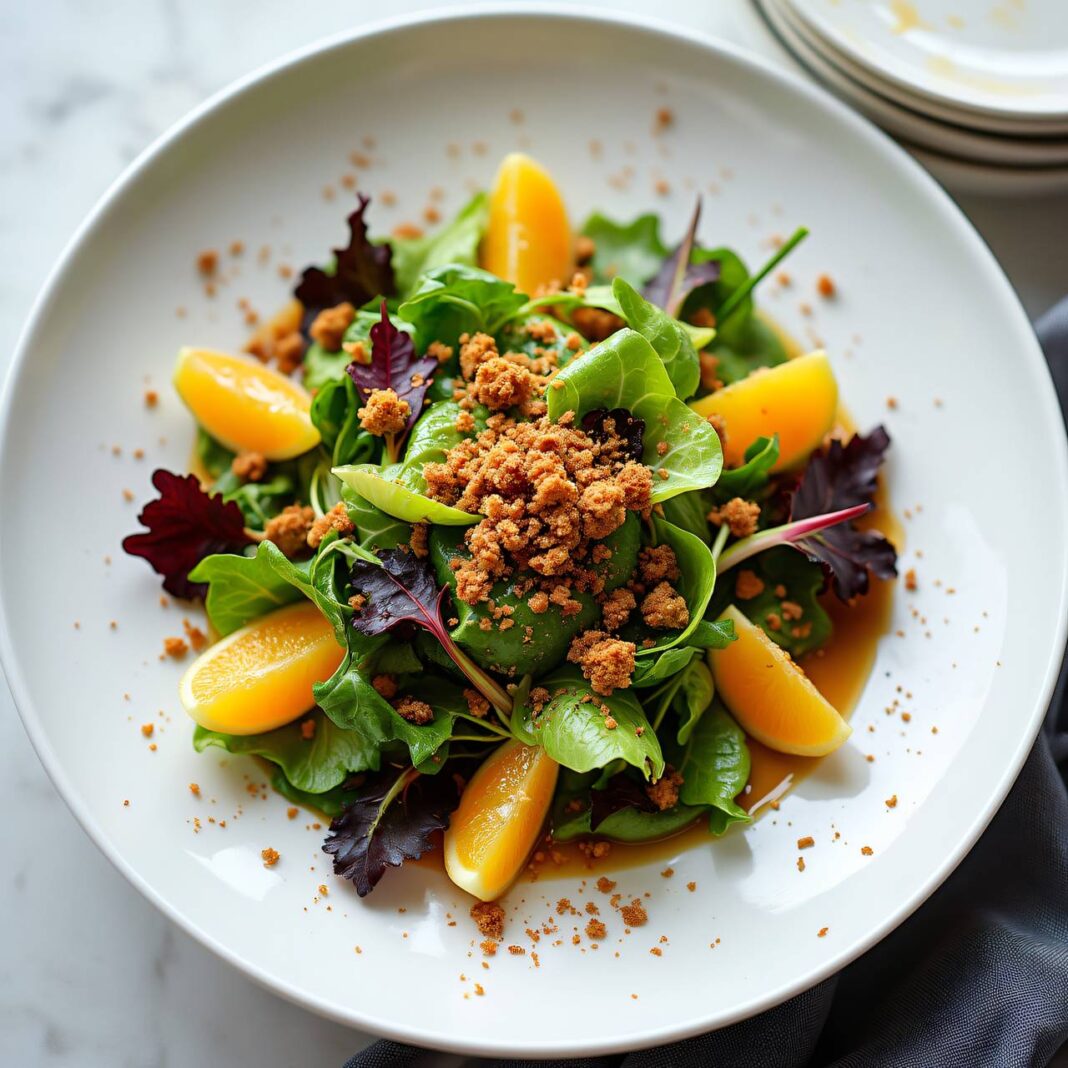 Gemischter Blattsalat an Gewürzsauce Rezept Gemischter Blattsalat an Gewürzsauce Rezept