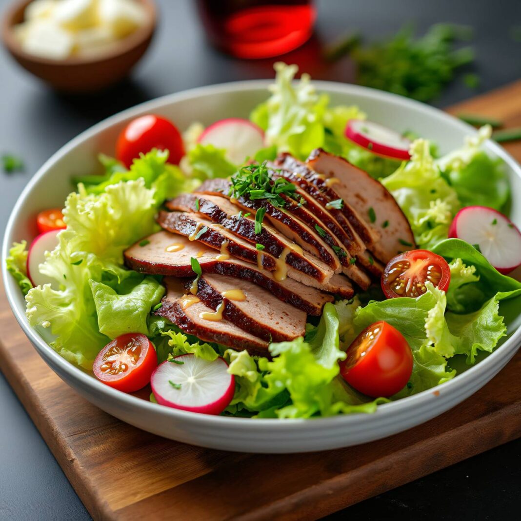 Gemischter Salat mit Geflügelleber Rezept Gemischter Salat mit Geflügelleber Rezept