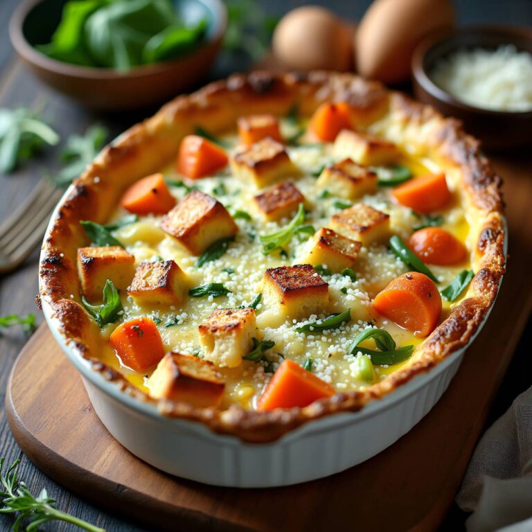 Gemüse-Brot-Gratin Rezept