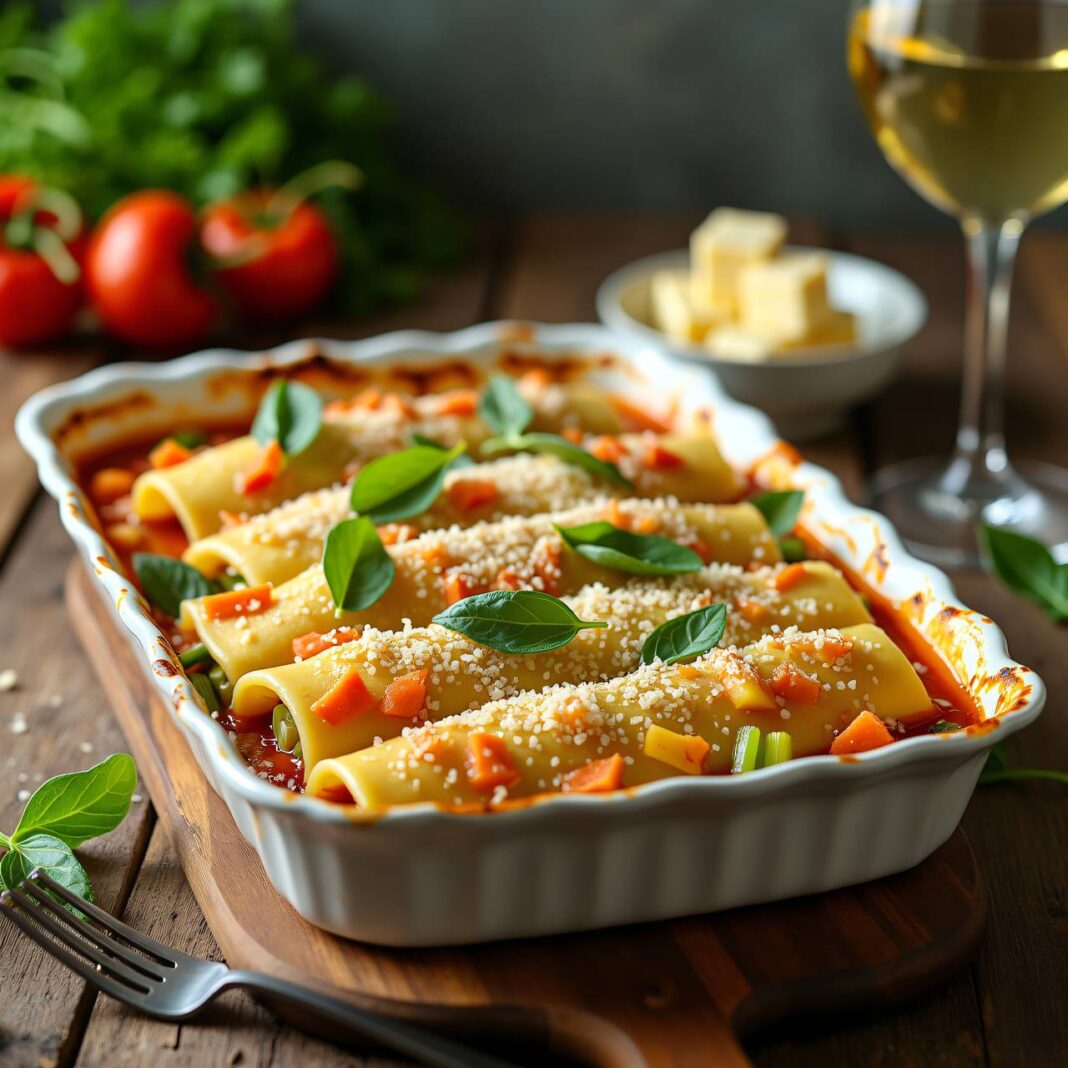 Gemüse-Cannelloni mit Käse Rezept Gemüse-Cannelloni mit Käse Rezept