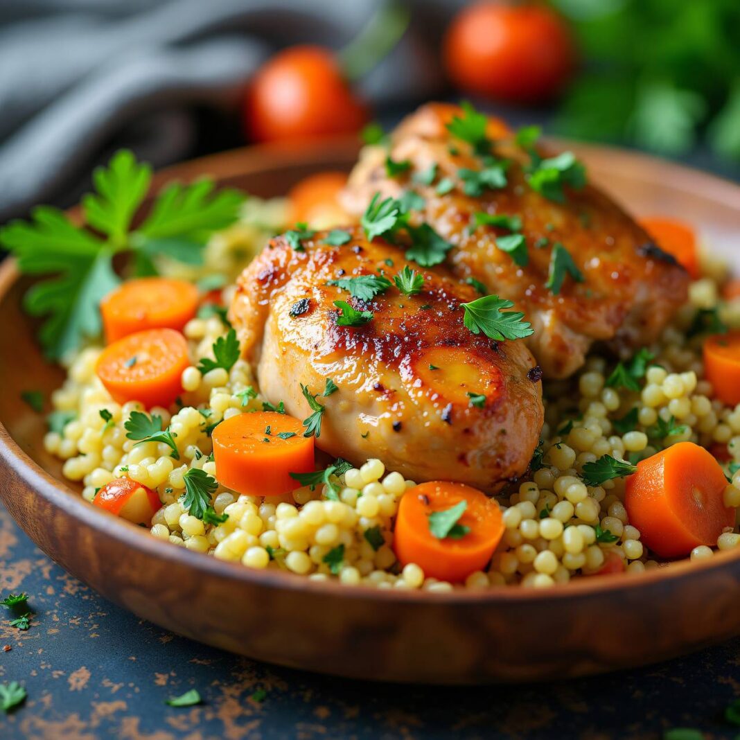 Gemüse-Couscous mit Hühnchen Rezept Gemüse-Couscous mit Hühnchen Rezept